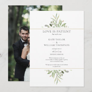 Love Is Patient Wedding Elopement Announcement