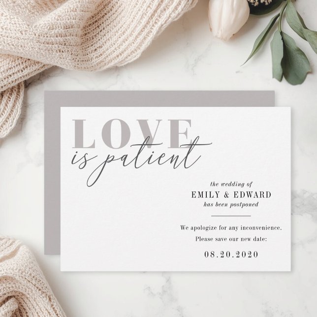 Love is Patient Wedding Postponement Announcement (Creator Uploaded)