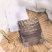 Love Is Patient Wood, String Lights & Lace Wedding