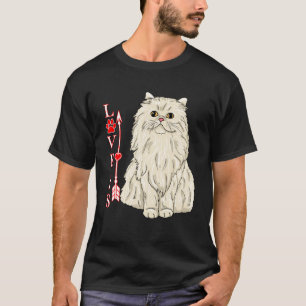 Love is Persian Cat Cute Cat Paw Print Love T-Shirt