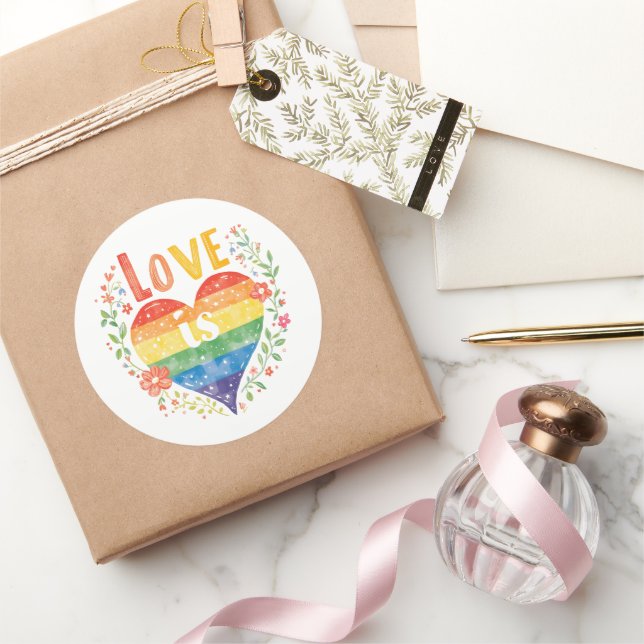 Love Is Pride Rainbow Heart Sticker (Gifting)