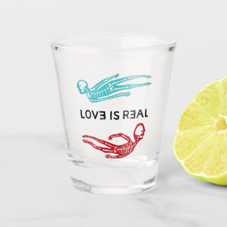 Love is Real Skeleton Logo Shot Glass