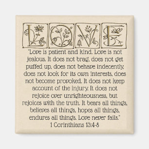 Love is...Scripture Magnet~Gold Magnet