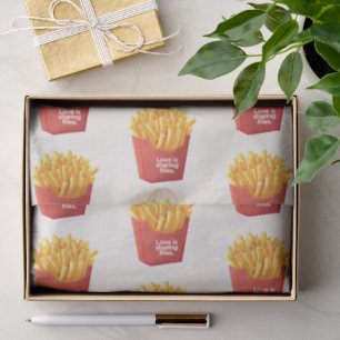 Love Is Sharing Fries. Romance Laughter Gift Tissue Paper