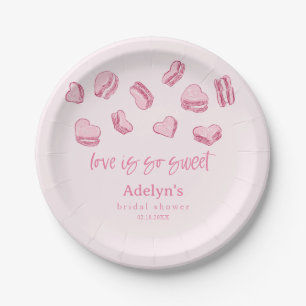 Love Is So Sweet Valentine Bridal Shower Paper Plate