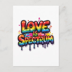 Love Is Spectrum Rainbow LGBTQ Quote Design Postcard