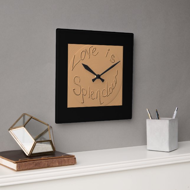 "Love is Splendour" Gold Relief >Wall Clocks (Office)