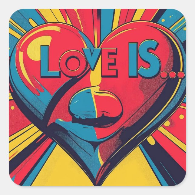 Love is... square sticker (Front)