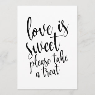 Love is Sweet Affordable Wedding Favours Sign Invitation