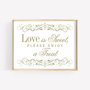 Love is Sweet Antique Gold Flourish Wedding