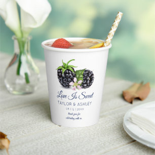 Love Is Sweet Blackberry Fruit   Wedding Paper Cup