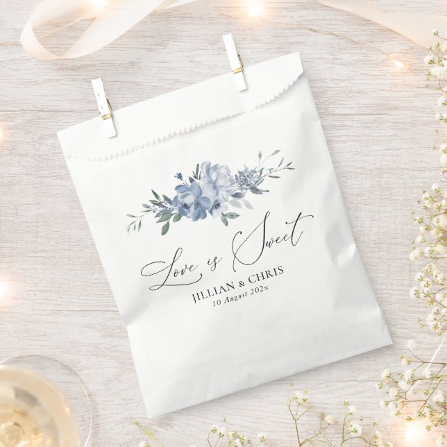 love is sweet blue floral wedding favour bag (Clipped)
