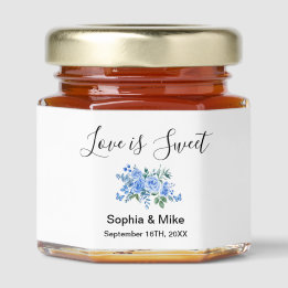 Love is Sweet Blue Watercolour Floral Wedding