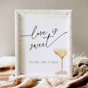 Love is Sweet Bridal Pearls and Prosecco Buffet Pedestal Sign