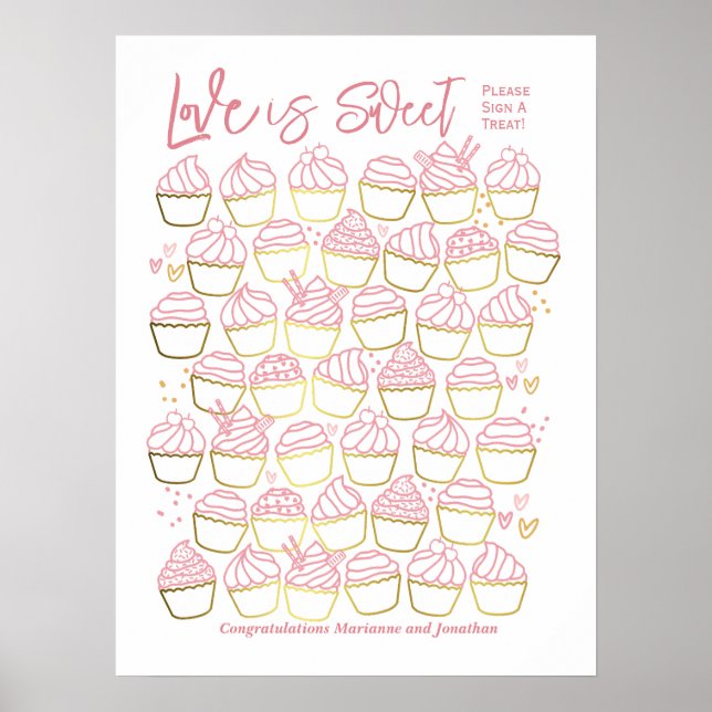  Love is Sweet Bridal Shower Engagement Guest Book (Front)