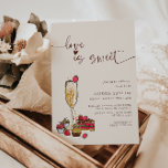 Love Is Sweet Bridal Shower Gold Champagne Glass  Invitation<br><div class="desc">Elegant calligraphy "Love Is Sweet" bridal shower sweets and gold champagne glass invitation.</div>