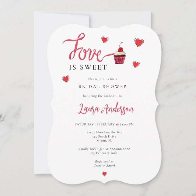 Love is Sweet Bridal Shower Invitation (Front)