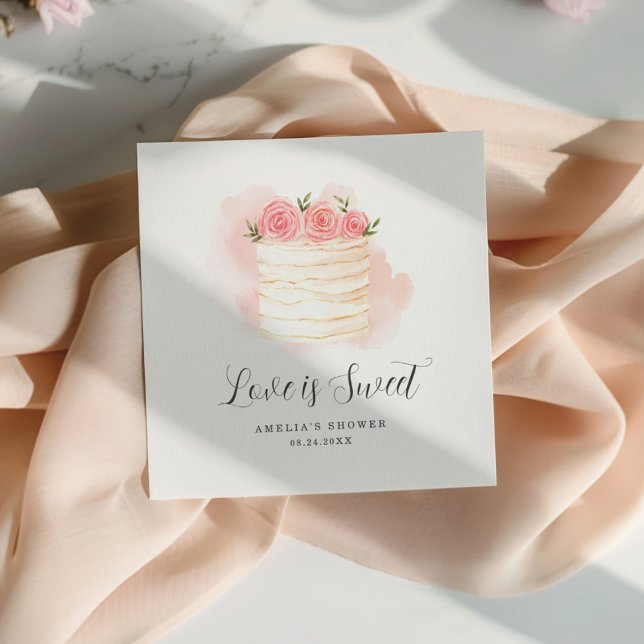Love Is Sweet Bridal Shower Invitation Napkin (Creator Uploaded)