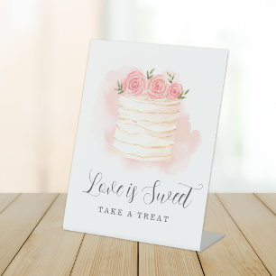 Love Is Sweet Bridal Shower Take a Treat Pedestal Sign