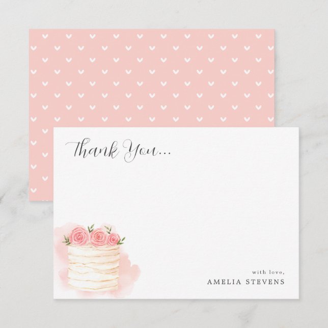 Love Is Sweet Bridal Shower Thank You Invitation (Front/Back)