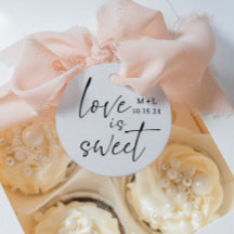 Love is Sweet Calligraphy Wedding Favour Tags