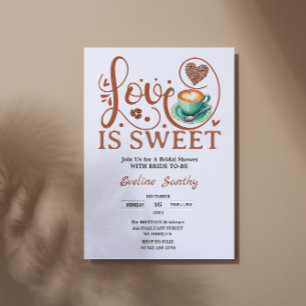 Love Is Sweet Cappuccino Heart Bridal Shower Invitation