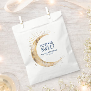 Love is Sweet Celestial Gold Moon Wedding Favour Bag