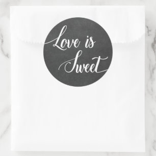 Love is Sweet Chalkboard Wedding Favour Stickers