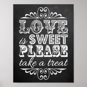 Love Is Sweet - Chalkboard Wedding Sign