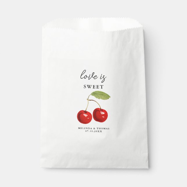 Love is Sweet Cherry Wedding  Favour Bag (Front)