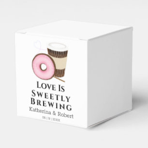 Love Is Sweet Coffee and Doughnut   Wedding Favour Box