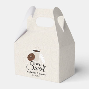 Love Is Sweet Coffee and Doughnut   Wedding Favour Box