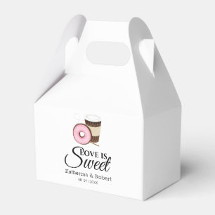 Love Is Sweet Coffee and Doughnut   Wedding Favour Box