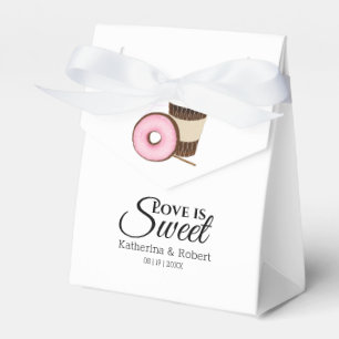 Love Is Sweet Coffee and Doughnut   Wedding Favour Box