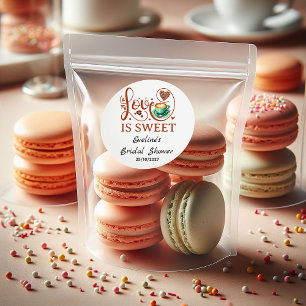 Love Is Sweet Coffee Heart Calligraphy  Classic Round Sticker