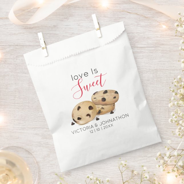 Love Is Sweet Cookie Thank You | Wedding Treat Favour Bag (Clipped)