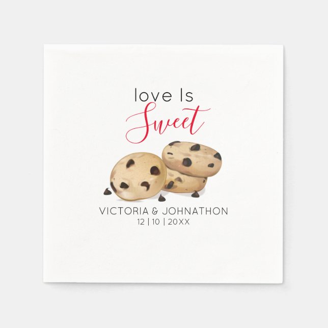Love Is Sweet Cookie Thank You | Wedding Treat Napkin (Front)