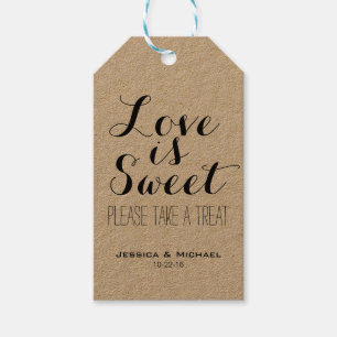 Love is sweet custom wedding candy buffet favour gift tags