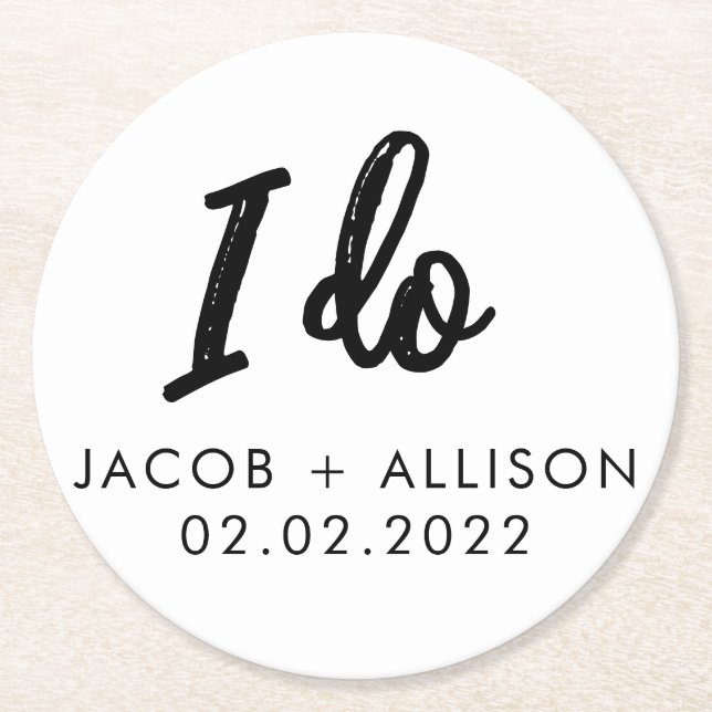 love is sweet elegant chocolate wedding favour I d Round Paper Coaster (Front)