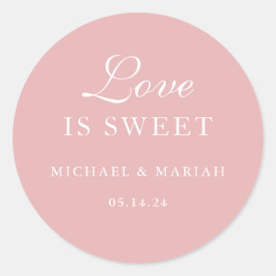 Love Is Sweet Elegant Modern Thank You Wedding Classic Round Sticker