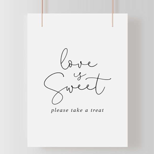 Love Is Sweet Elegant Simple Calligraphy Sign (Creator Uploaded)
