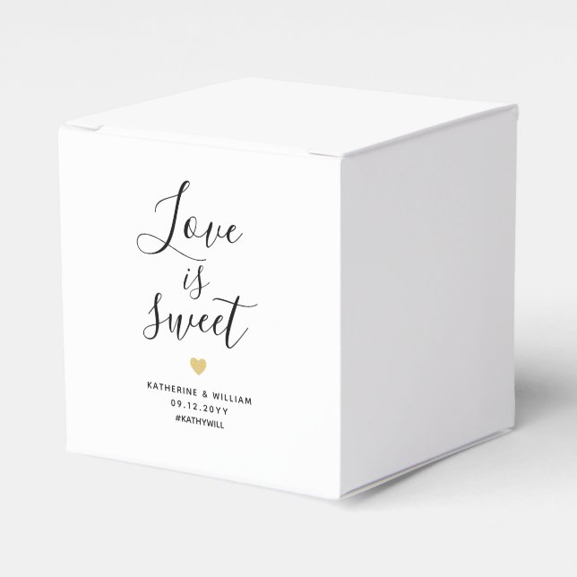Love is Sweet Elegant Wedding Favour Box (Front Side)