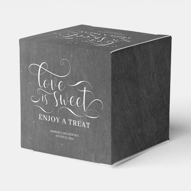 Love is Sweet Enjoy a Treat Wedding Favour Box (Back Side)