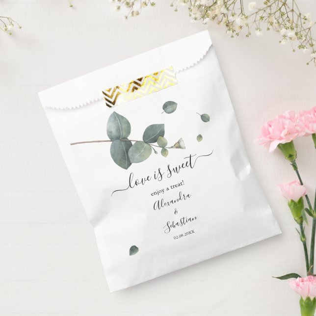 Love is Sweet Eucalyptus Wedding Sweet Treat Favour Bag (Sealed)