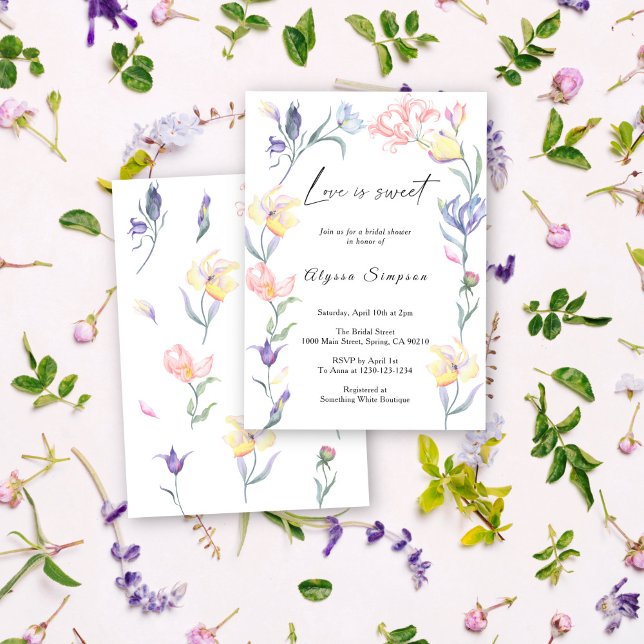 Love is sweet Floral Bridal Shower Invitation (Creator Uploaded)