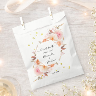 Love is Sweet Floral Wedding Sweet Treat Favour Bag
