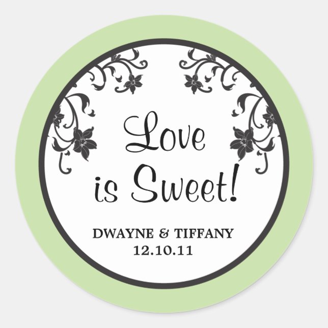 Love is Sweet - Flowers Classic Round Sticker (Front)