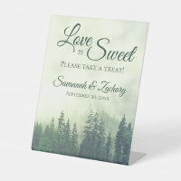 Love is Sweet Foggy Green Pines Rustic Wedding