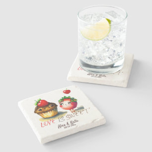 Love is Sweet Fun Stone Coaster