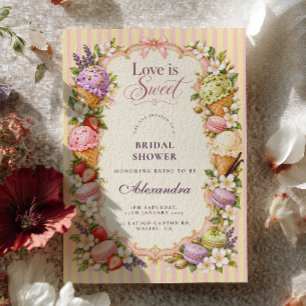 Love Is Sweet Gelato Bridal Shower Invitation